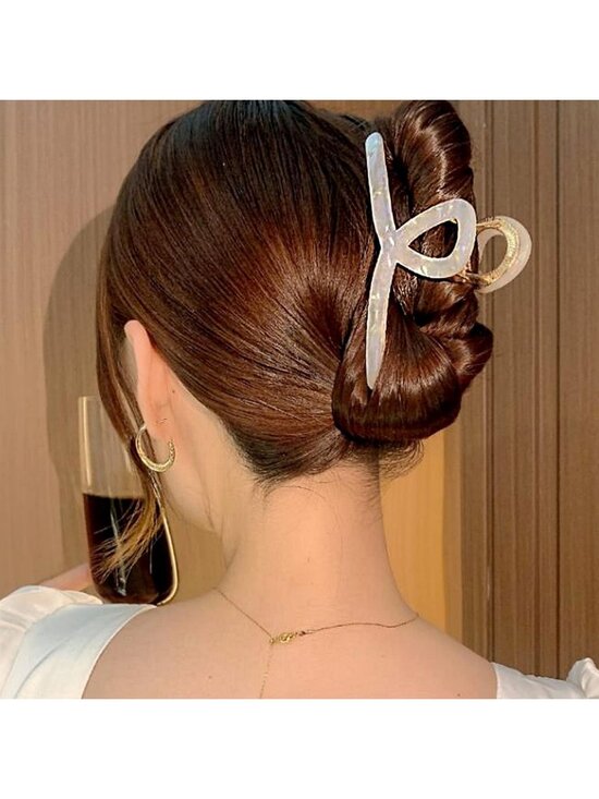 Set of 3 Big Butterfly Claw Hair Clips - 4.5” Acetate & Metal for Thick Hair main image 6